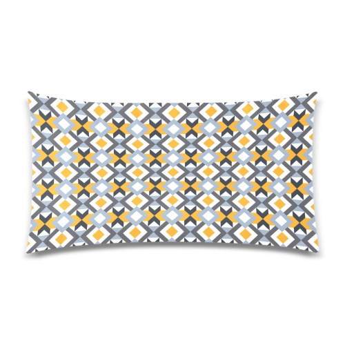 Retro Angles Abstract Geometric Pattern Rectangle Pillow Case 20"x36"(Twin Sides)