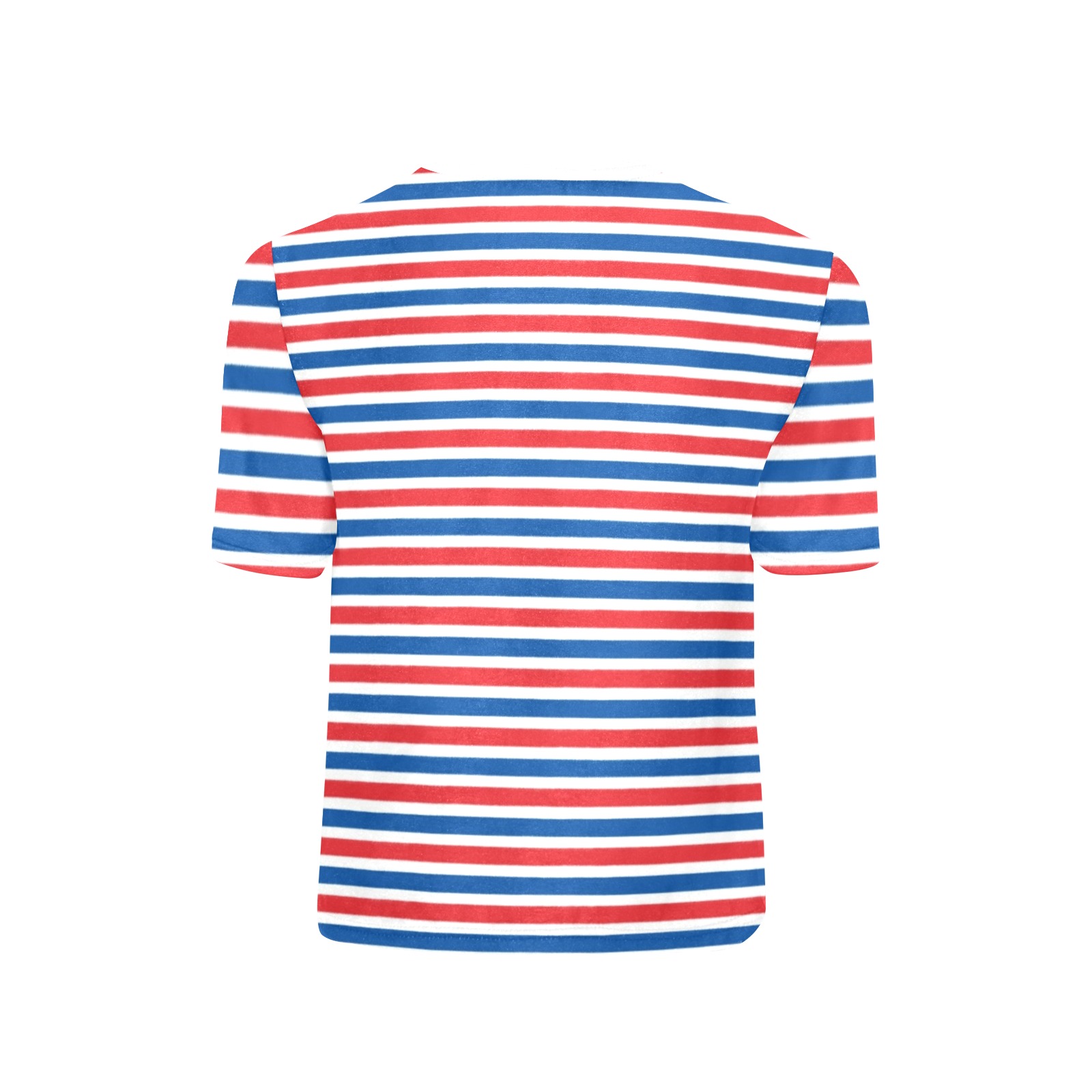 Basic Red, White and Blue Striped Tee Little Girls' All Over Print Crew Neck T-Shirt (Model T40-2)