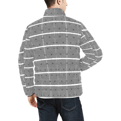 digital art pattern Men's Stand Collar Padded Jacket (Model H41)