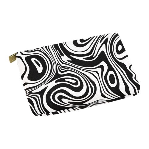 Black and White Marble Carry-All Pouch 12.5''x8.5''