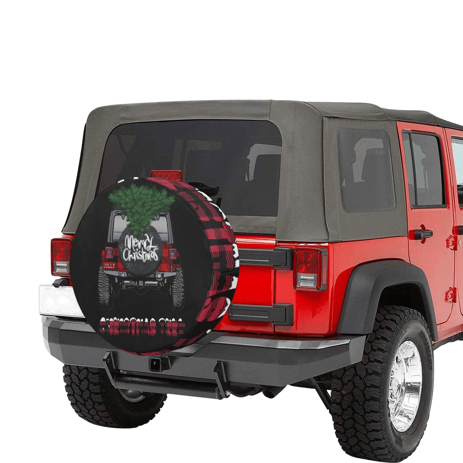 ChristmastreeJeep-30 in tire cover 30 Inch Spare Tire Cover