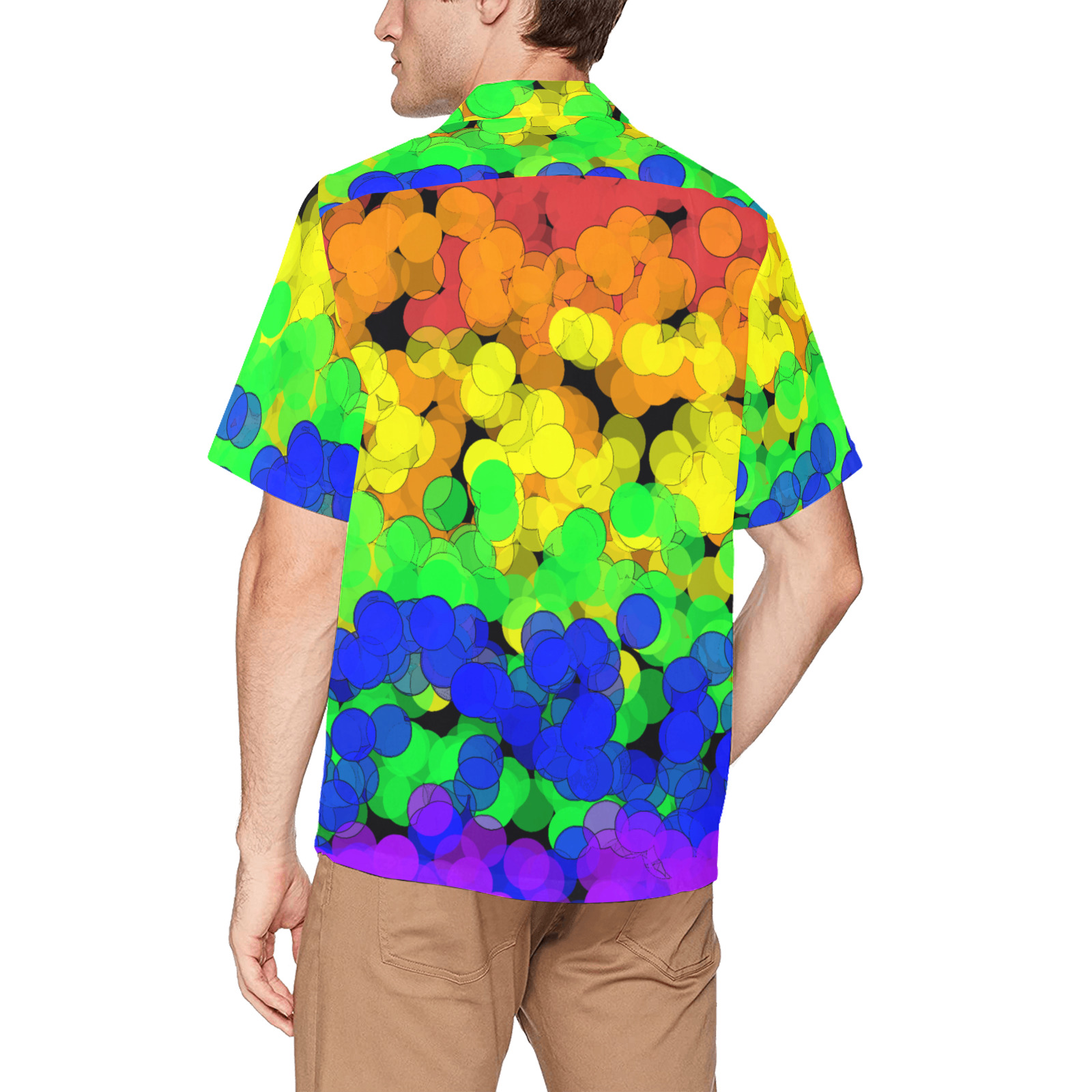 Gay Pride Bokeh Hawaiian Shirt with Chest Pocket (Model T58) | ID: D6717365