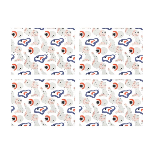 Elegant Abstract Mid Century Pattern Placemat 14’’ x 19’’ (Set of 4)