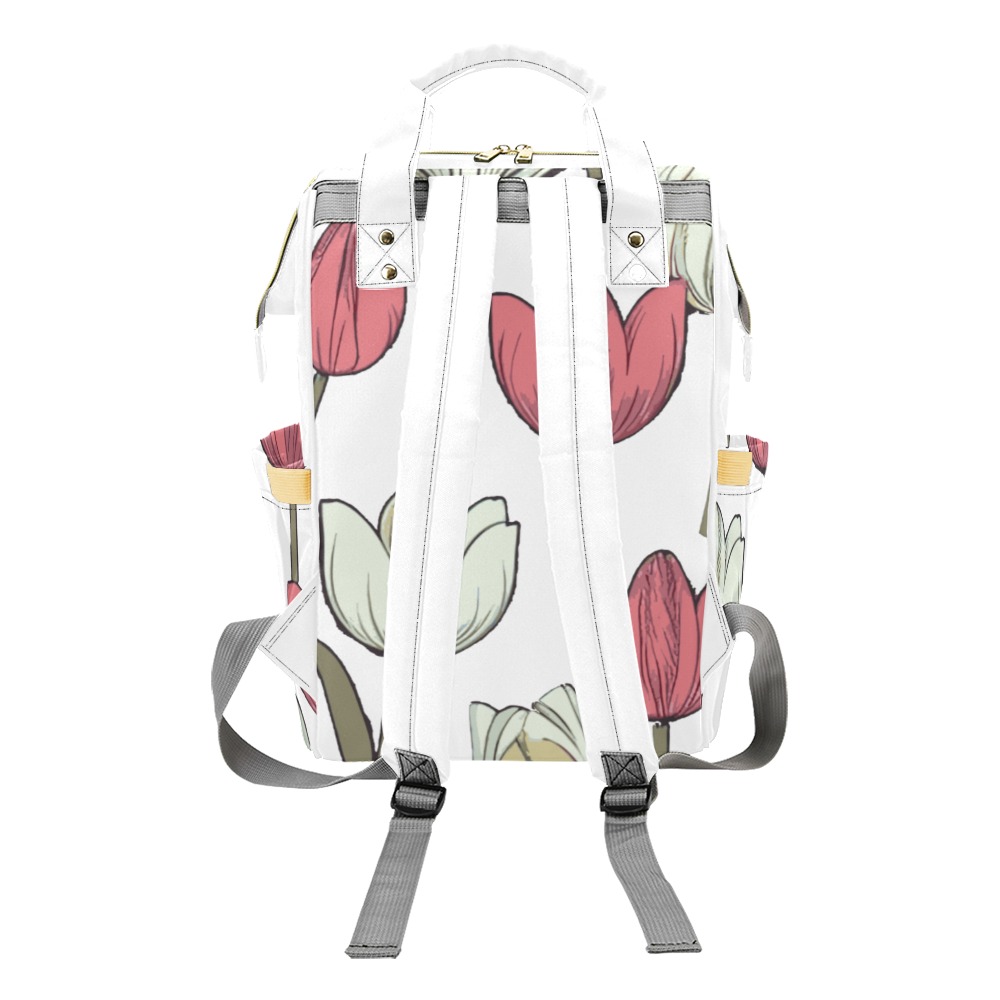 Floral Multi-Function Diaper Backpack/Diaper Bag (Model 1688)