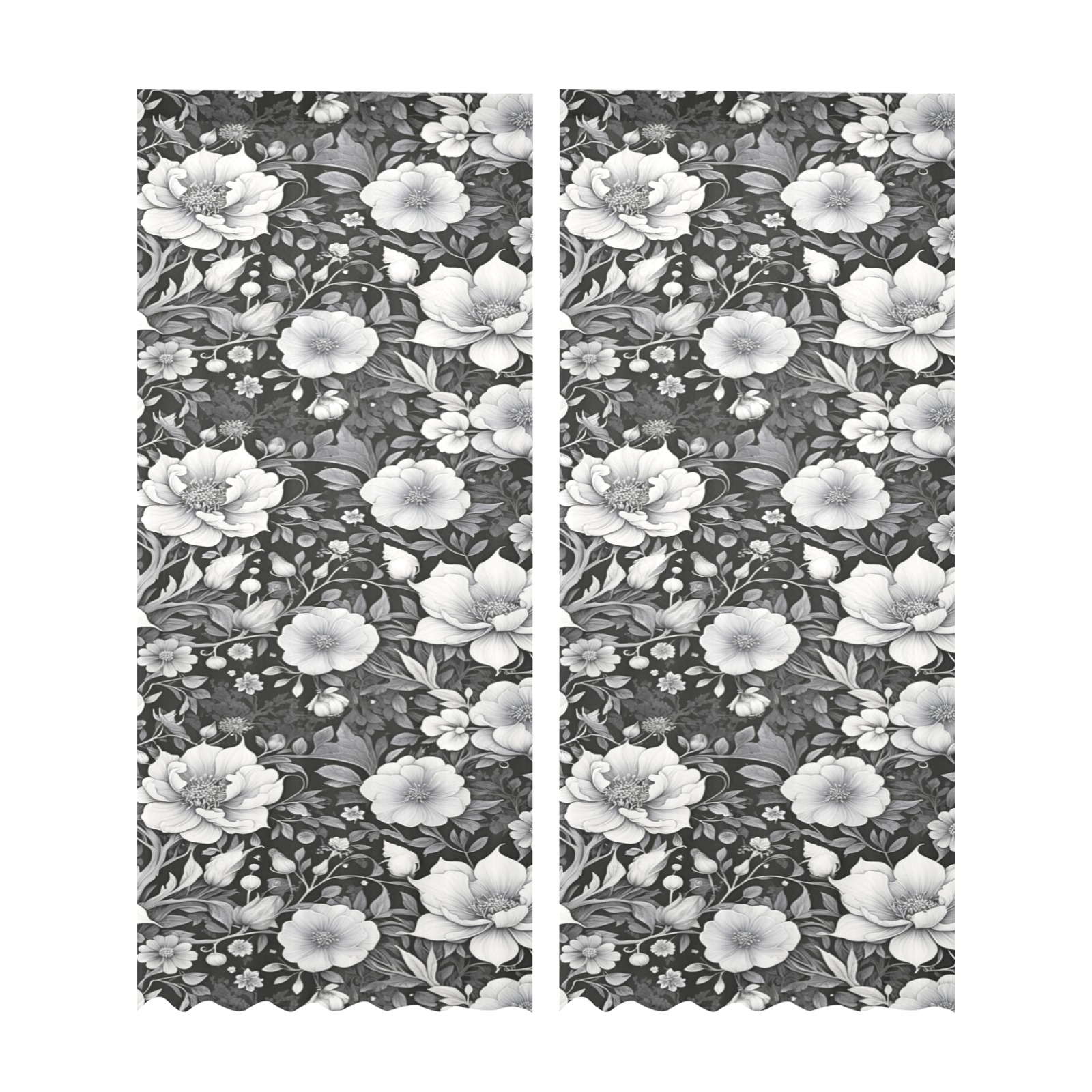 Fabulous Florals 39 Gauze Curtain 28"x95" (Two-Piece)