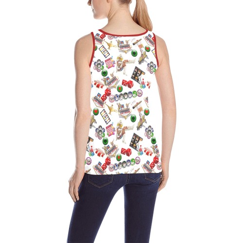 Las Vegas Icons Gamblers Delight / White All Over Print Tank Top for Women (Model T43)
