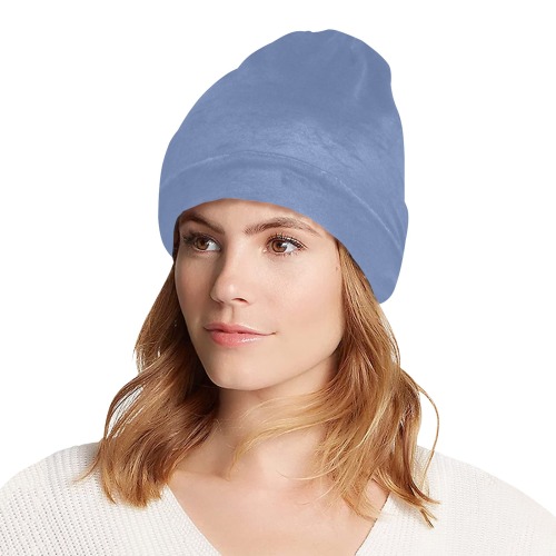 Blue Gray Beanie Collection All Over Print Beanie for Adults