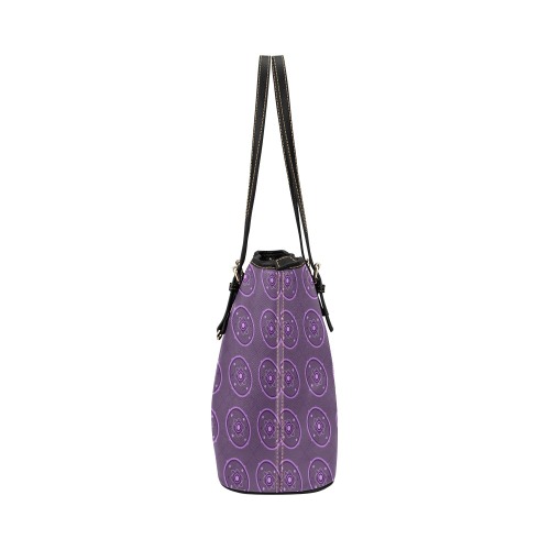 Purple_Geometric Leather Tote Bag/Small (Model 1651)