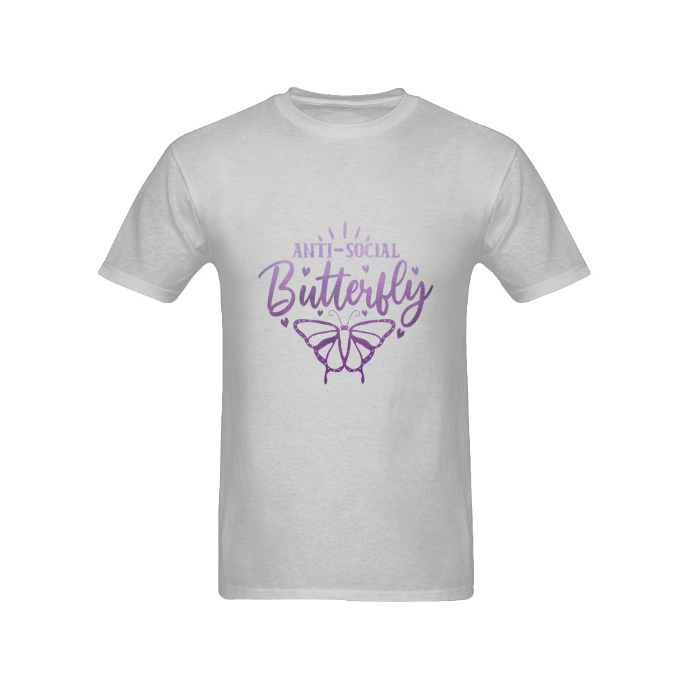 Anti Social Butterfly Men's T-Shirt in USA Size (Front Printing Only)