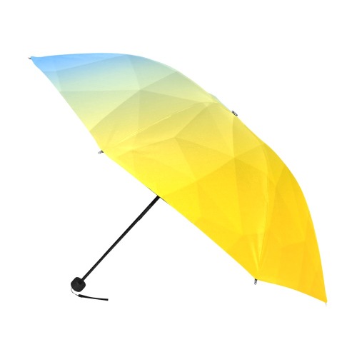 Ukraine yellow blue geometric mesh pattern Anti-UV Foldable Umbrella (U08)