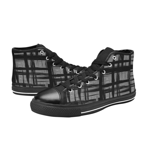 Contemporary Men's High Top Canvas Shoes-4 Sides (Model 017)