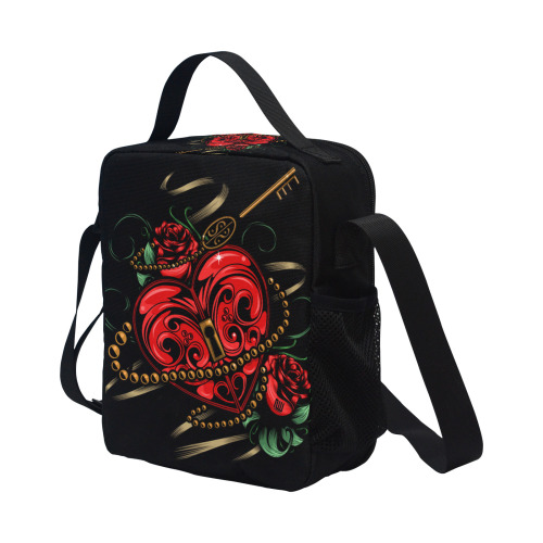 Key To My Heart All Over Print Crossbody Lunch Bag for Kids (Model 1722)
