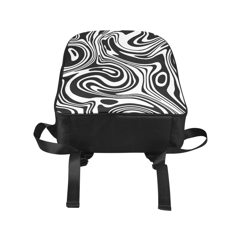 Black and White Marble Popular Fabric Backpack (Model 1683)