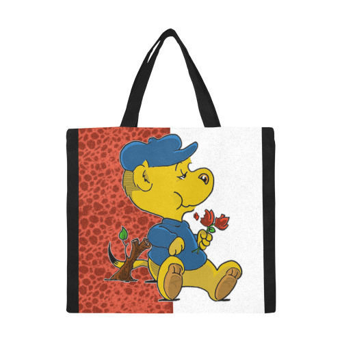 Ferald Eating Roses All Over Print Canvas Tote Bag/Large (Model 1699)