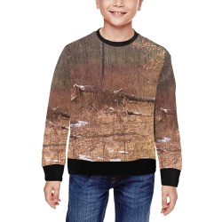 Falling tree in the woods All Over Print Crewneck Sweatshirt for Kids (Model H29)