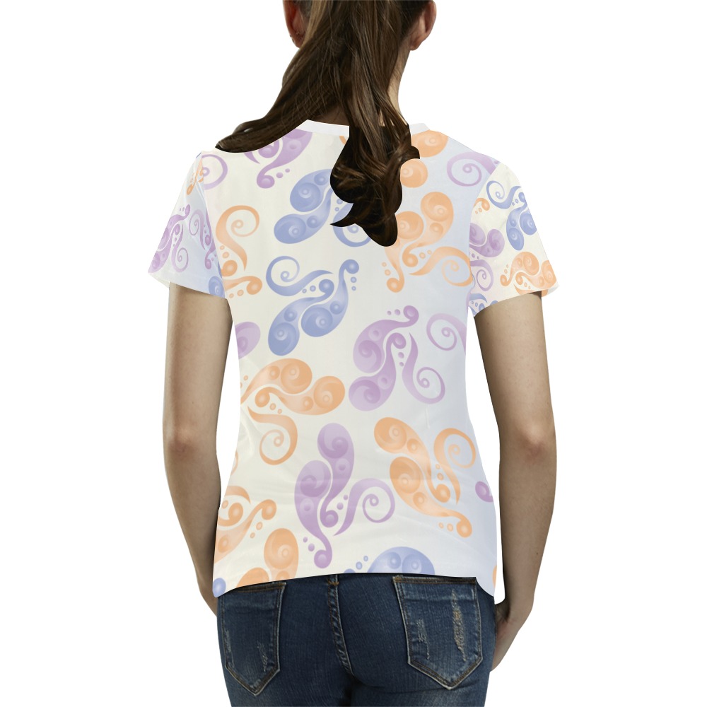 Summer pastel pattern All Over Print T-Shirt for Women (USA Size) (Model T40)