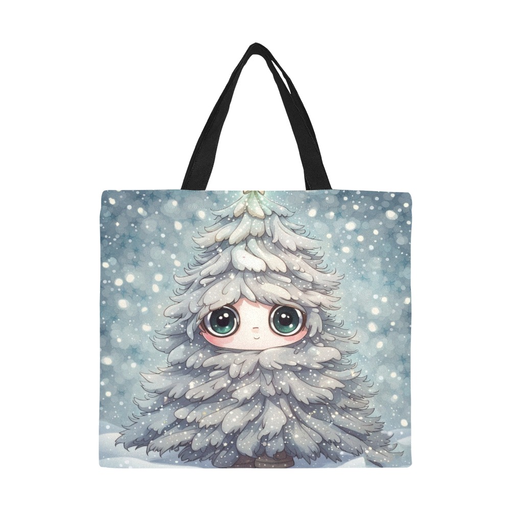 Little Christmas Tree All Over Print Canvas Tote Bag/Large (Model 1699)