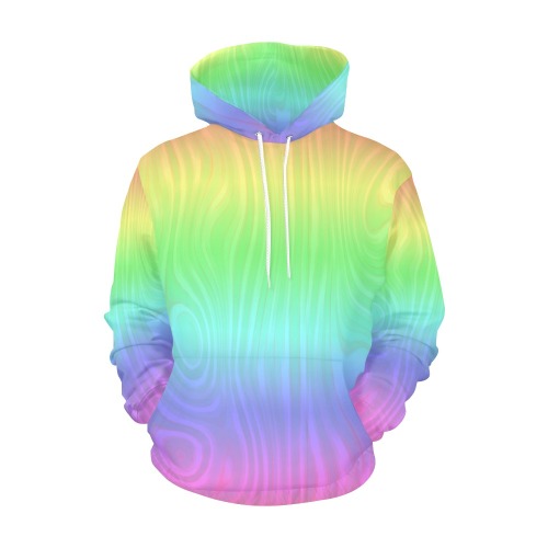 Groovy Pastel Rainbow All Over Print Hoodie for Men (USA Size) (Model H13)