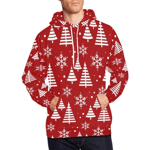 Christmas Trees All Over Print Hoodie for Men (USA Size) (Model H13)
