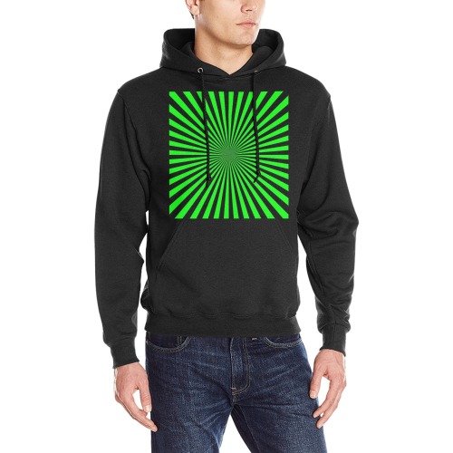 Toxic Green Burst Hoodie Optical Illusion Sweatshirt cyber goth alternative fashion Heavy Blend Hooded Sweatshirt