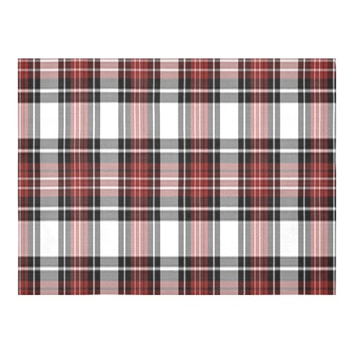 Red Black Plaid Cotton Linen Tablecloth 52"x 70"