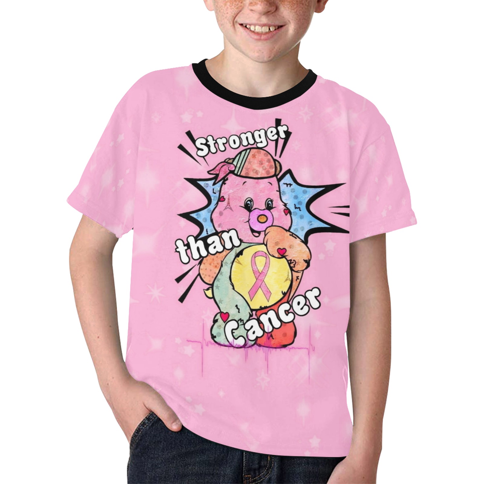 Stronger than Cancer by Nico Bielow (As a donation) Kids' All Over Print T-shirt (Model T65)