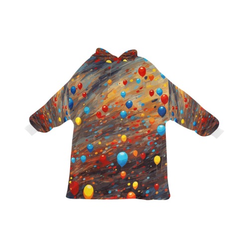 Colorful toy balloons in free flight abstract art.