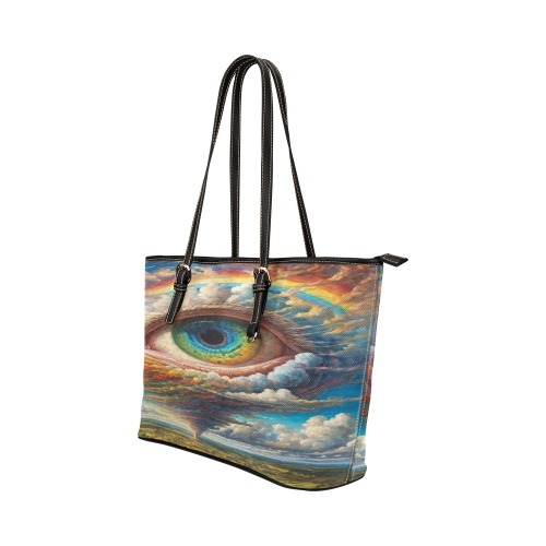 Eye Of The Storm Leather Tote Bag/Large (Model 1651)