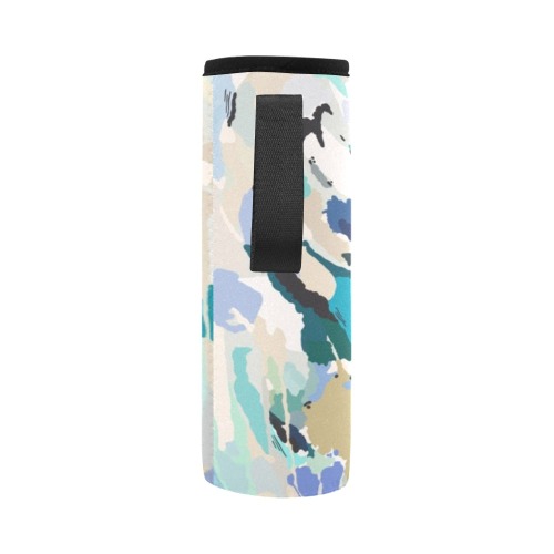 Modern abstract paint shapes-963 Neoprene Water Bottle Pouch/Large