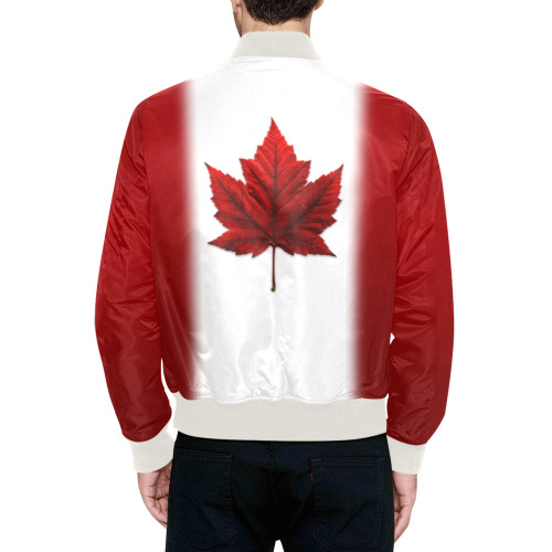 Canada Flag Jackets All Over Print Quilted Bomber Jacket for Men (Model H33)
