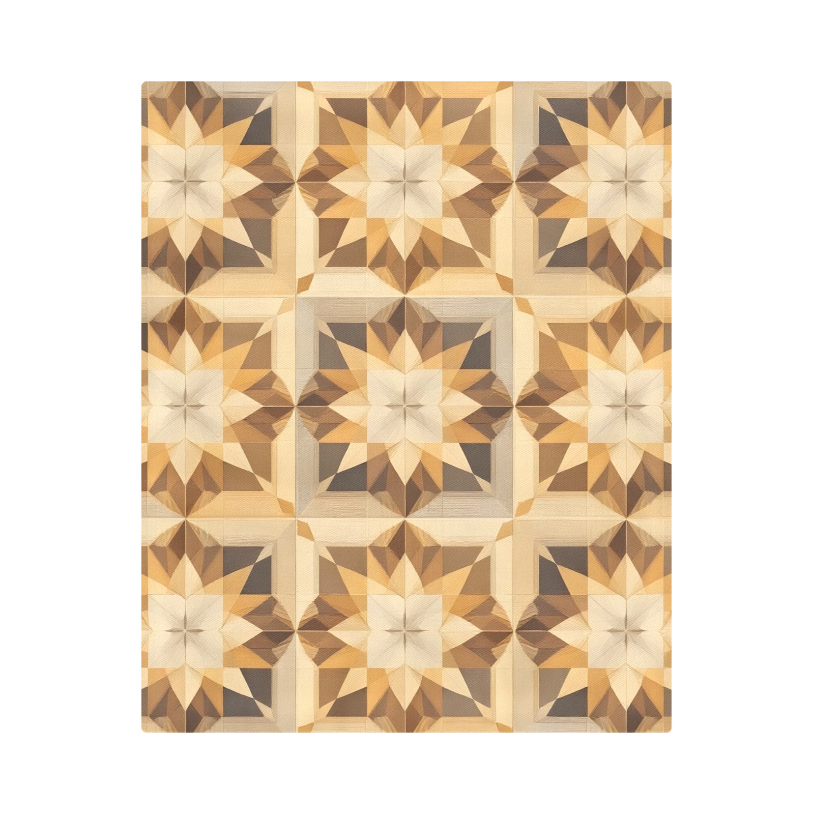 Brown Kaleidoscope Geometric Duvet Cover 86"x70" ( All-over-print)