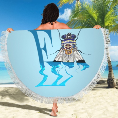 Water Collectable Fly Circular Beach Shawl 59"x 59"
