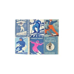 wood puzzle, rectangle set 2 vintage ski ladies in blue Make a mural! 120-Piece Wooden Photo Puzzles