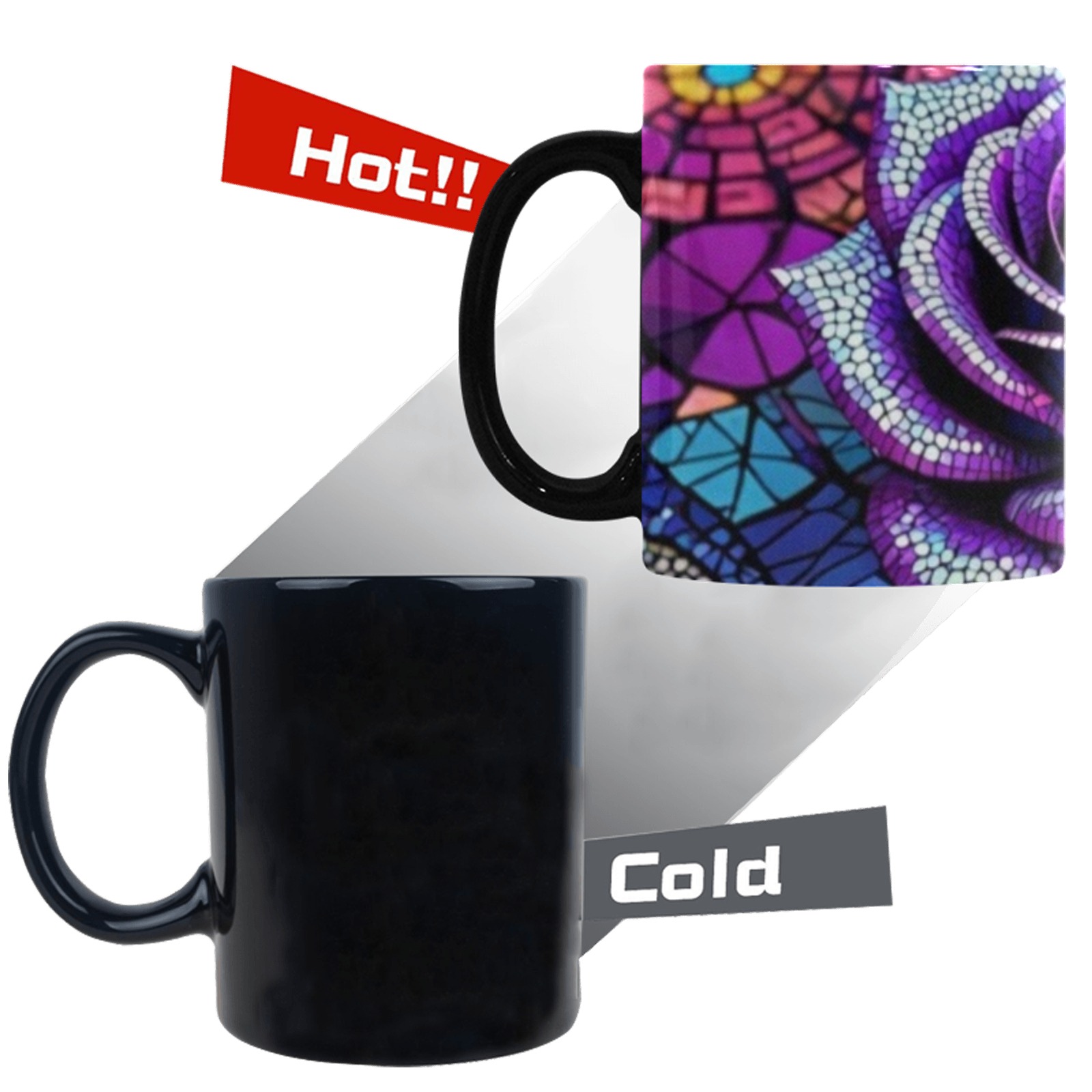 Mosaic Rose - Purple Coffee mug Custom Morphing Mug (11oz)