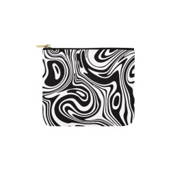 Black and White Marble Carry-All Pouch 6''x5''
