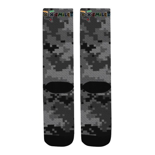 XXsmiles Gray Camo sock Men's Custom Socks