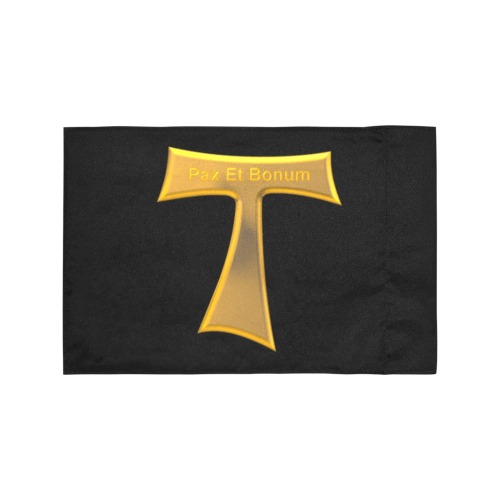Franciscan Tau Cross Pax Et Bonum Gold  Metallic Motorcycle Flag (Twin Sides)