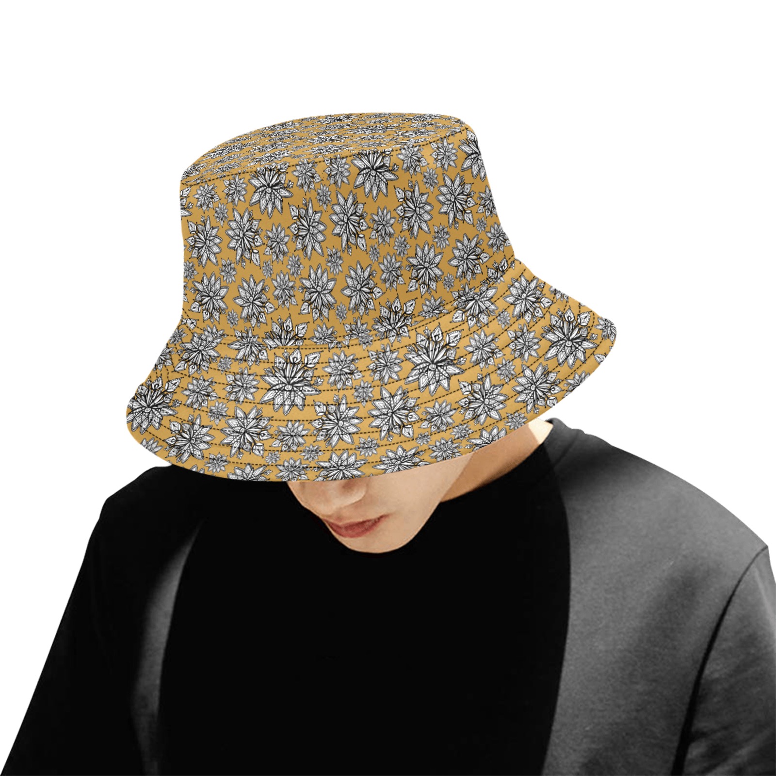 Creekside Floret - gold Unisex Summer Bucket Hat