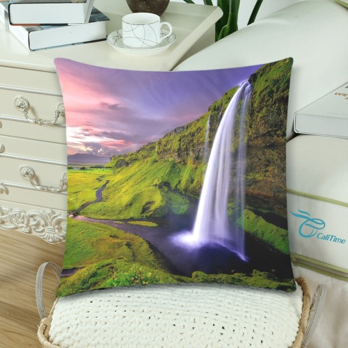 7 (3) Custom Zippered Pillow Cases 18"x 18" (Twin Sides) (Set of 2)