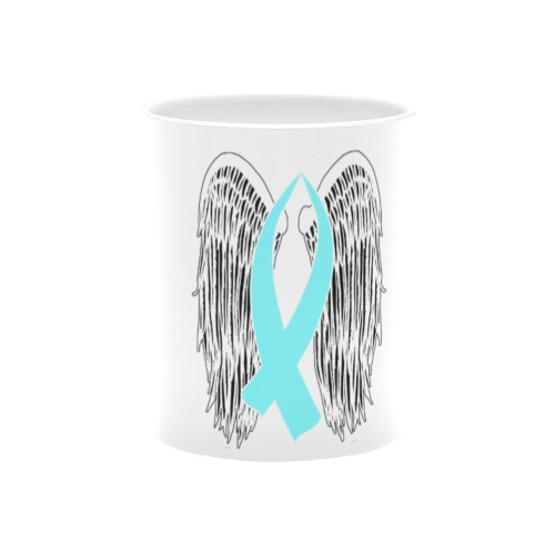 Winged Awareness Ribbon (Light Blue) White Mug(11OZ)