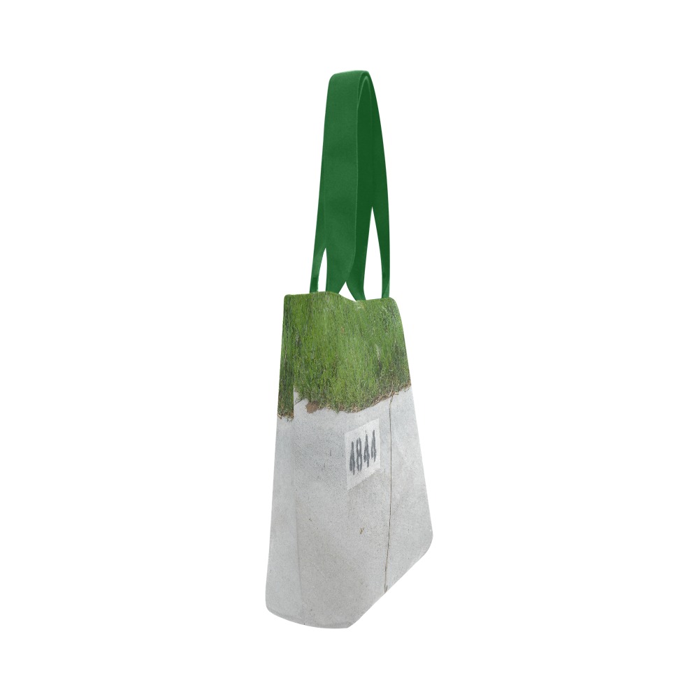 Street Number 4844 with Green Handle Canvas Tote Bag (Model 1657)