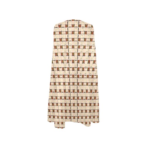 Checkers Sands Sleeveless A-Line Pocket Dress (Model D57)