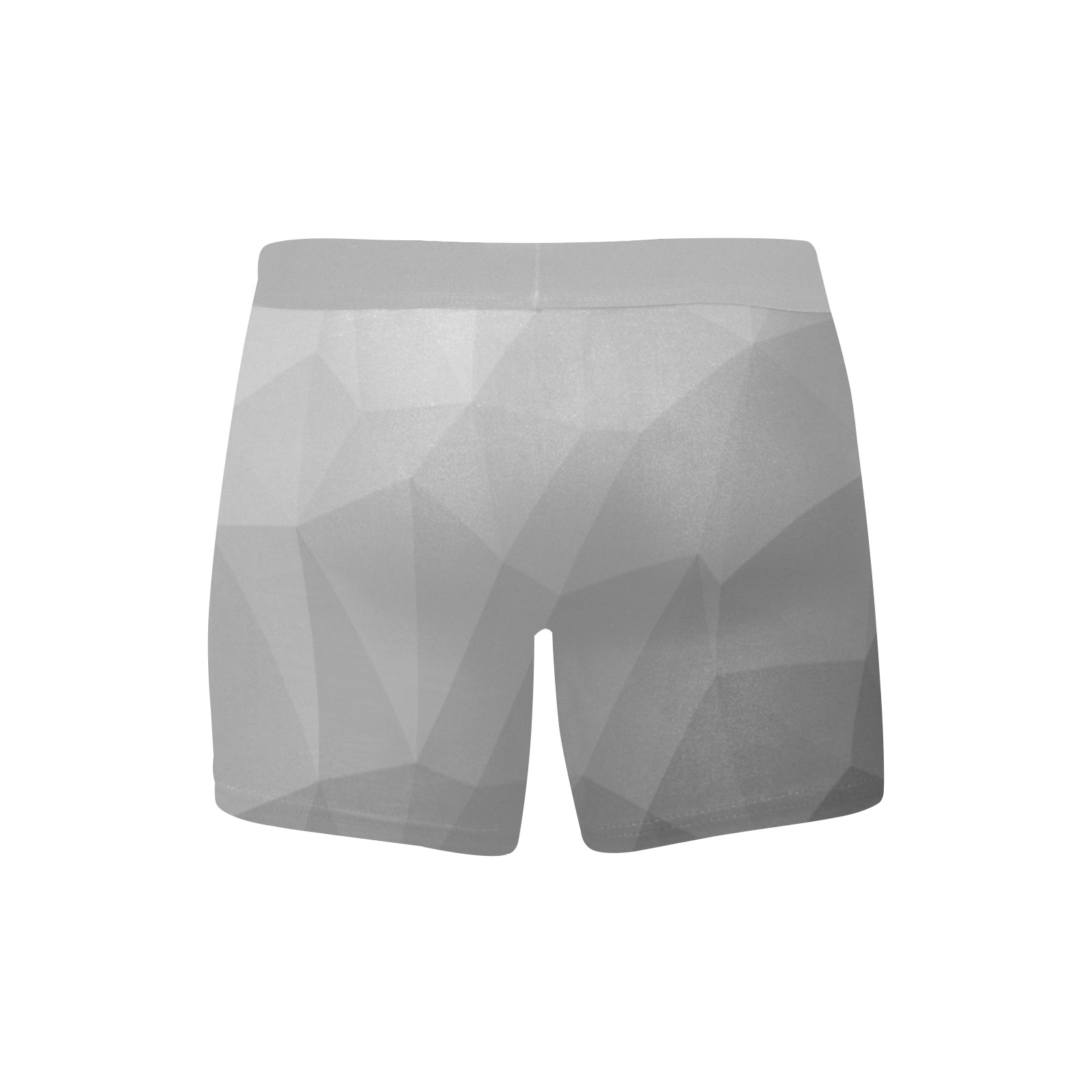Grey Gradient Geometric Mesh Pattern Men's Boxer Briefs with Custom Inner Pocket & Waistband (Model L34)
