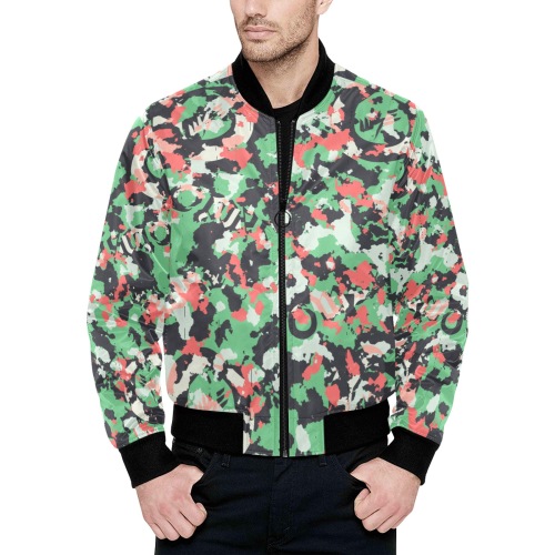 694220EE-685E-4570-82E3-02CD0A543C29 All Over Print Quilted Bomber Jacket for Men (Model H33)