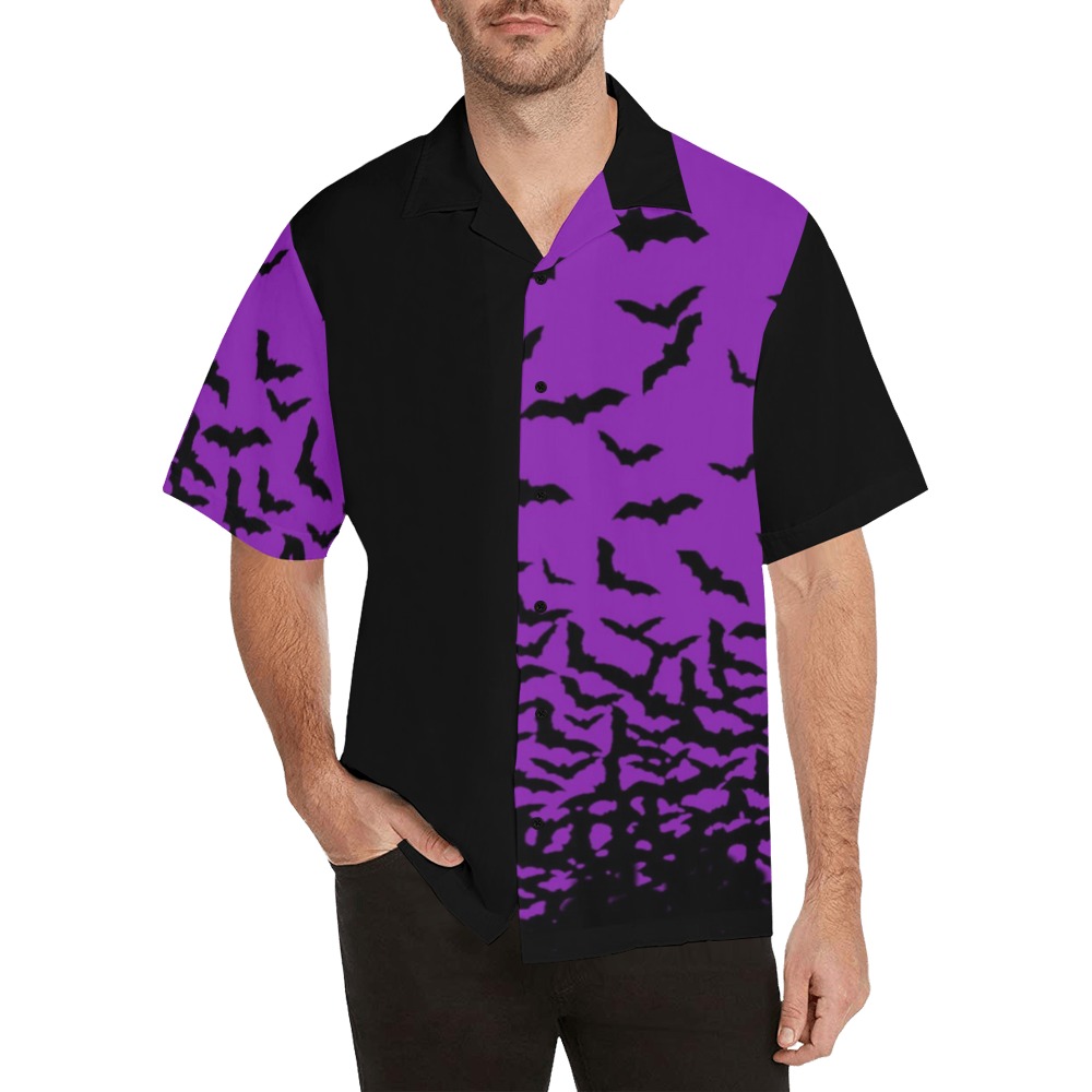 batspatternpurple Hawaiian Shirt (Model T58)