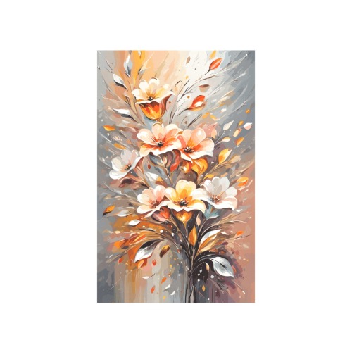 Nice Flowers Of Beige, Peach, Gray Colors Cool Art Art Print 19‘’x28‘’