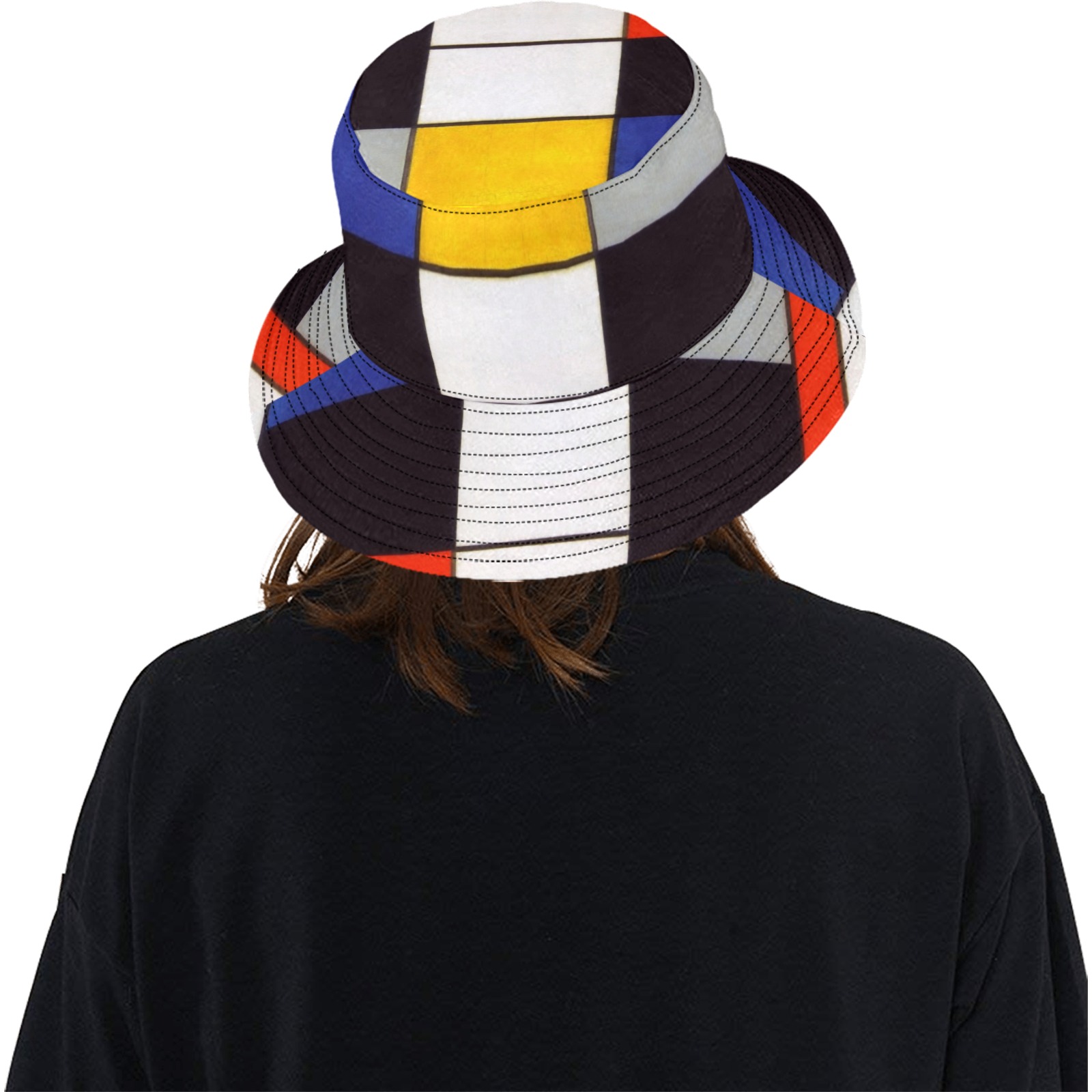 Composition A by Piet Mondrian Unisex Summer Bucket Hat