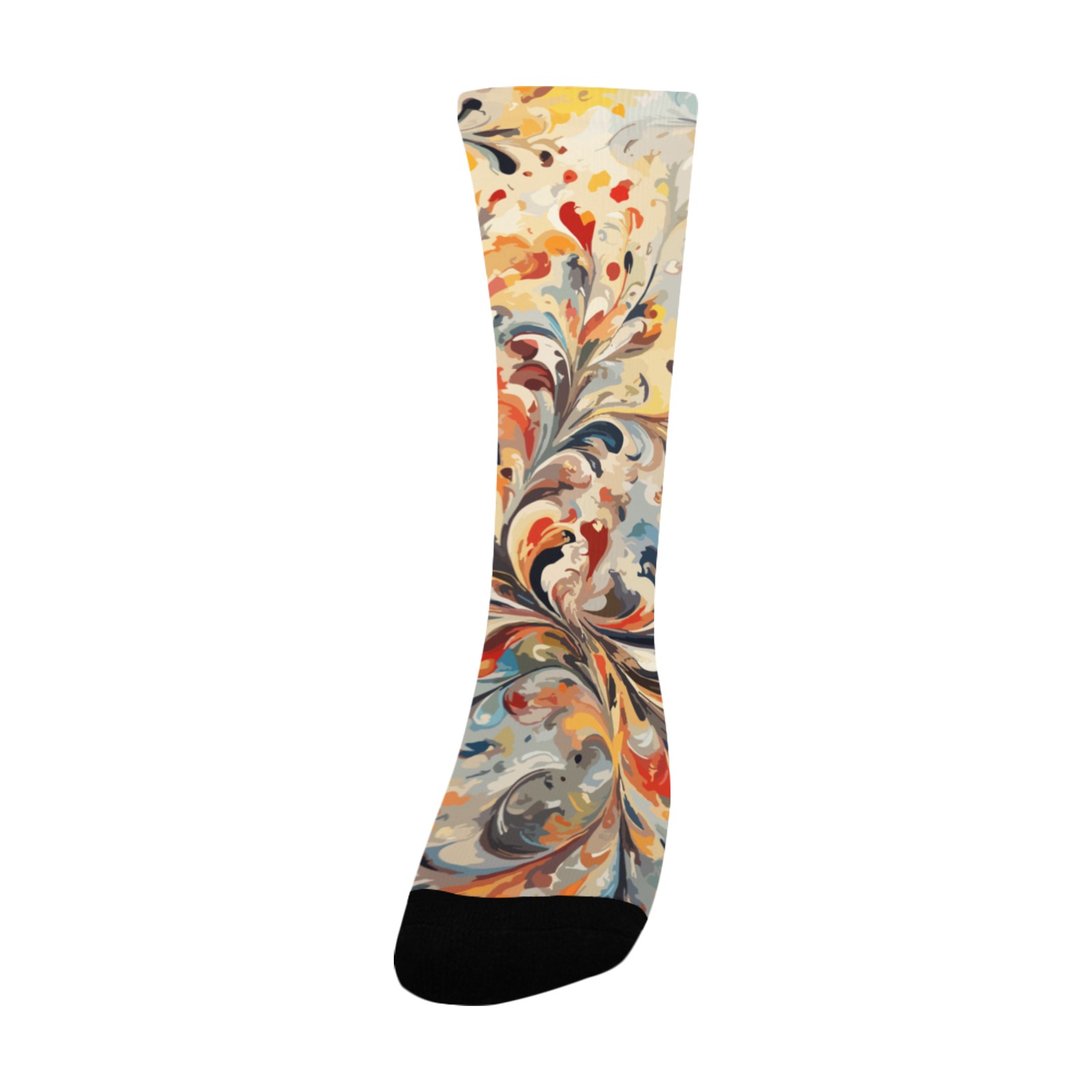 Stylish floral ornament. Beautiful colorful art Custom Socks for Women