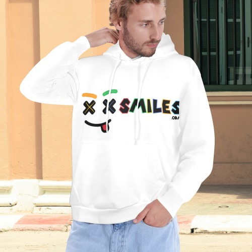 XXsmiles White Hoodie Men's All Over Print Hoodie (Model H61)