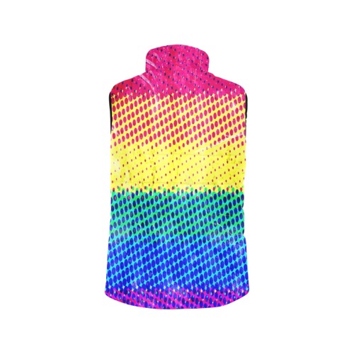 Rainbow Pride by Nico Bielow Men's Padded Vest Jacket (Model H44)